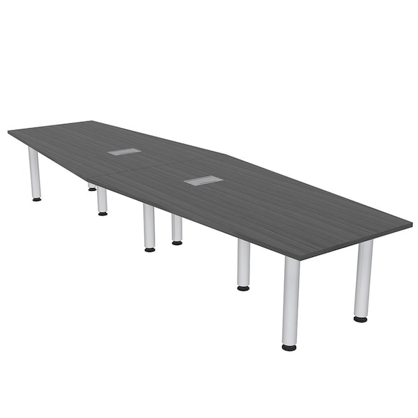 45 in W, 120 in L, 29 in H, Engineered Wood Top, Grey